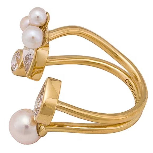 Completedworks CZ Stone Ring in Gold Pearl Crystal Medium - Picture 3 of 10